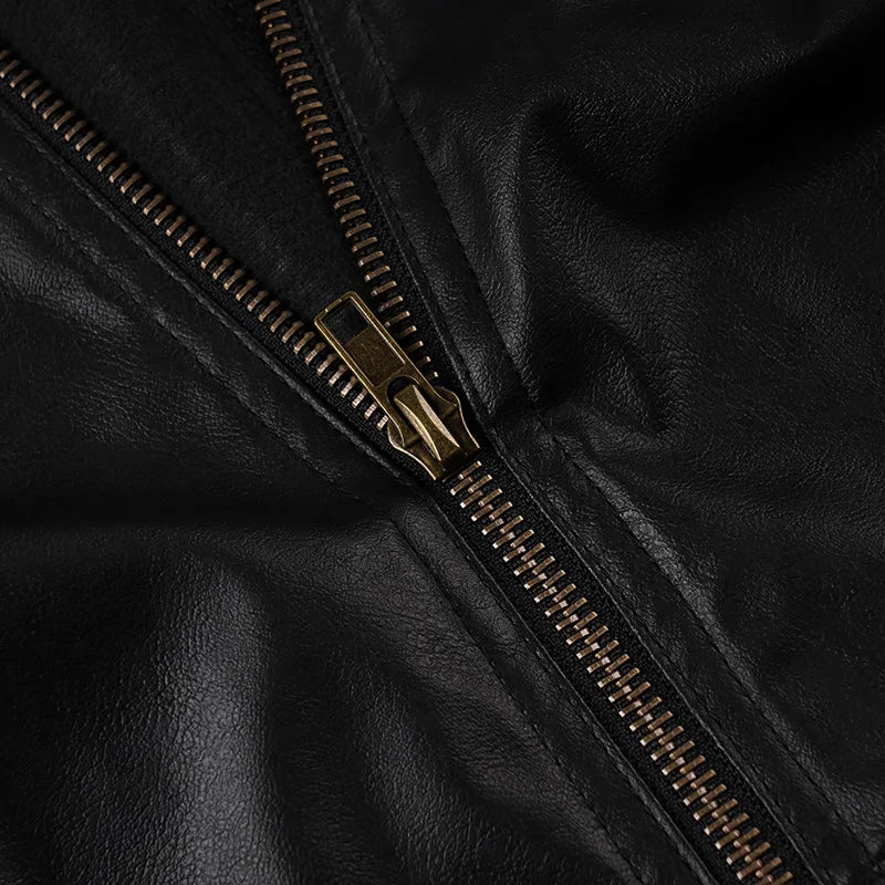 AltGoth Harajuku Streetwear Pu Leder Jacke Mall Gothic Cyber Punk Rollkragen Crop Mäntel Hipster Dark Grunge Rave Outfit Femme