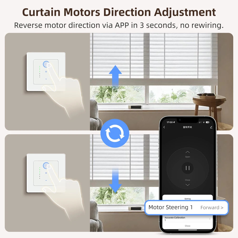AVATTO Tuya WiFi Smart Licht Schalter Motorisierte Jalousien Shutter Vorhang Schalter Touch Glas Schalter Funktioniert Mit Alexa Google Hause.