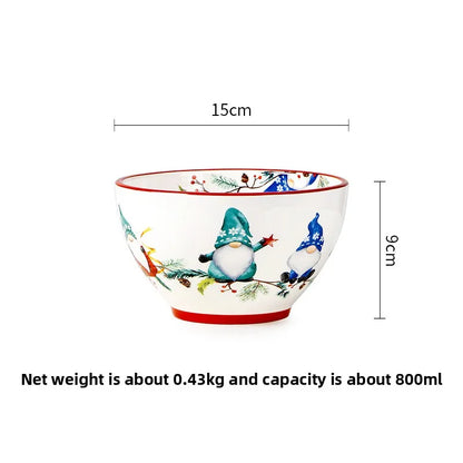Goblin Series Ceramic Plate Large Dinner Plate Rectangle Tray Christmas Tableware Underglaze.