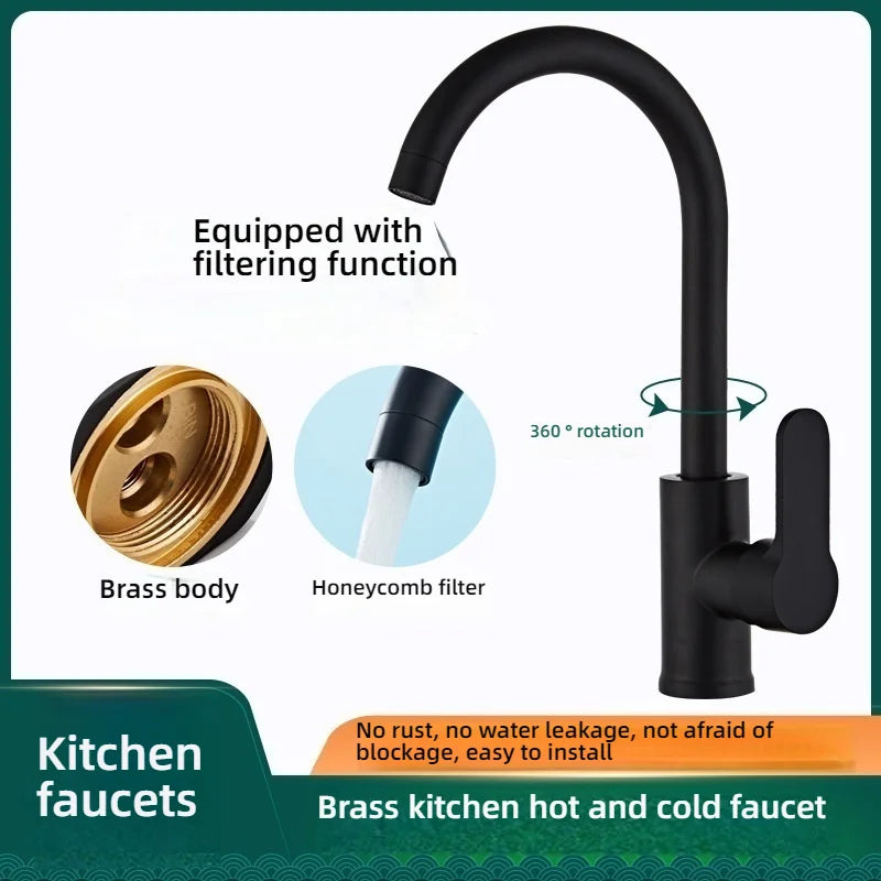 Kitchen Hot and Cold Water Faucets Household Kitchen Sink Splash Proof Sink Tap Deck Mounted Sprayer Taps