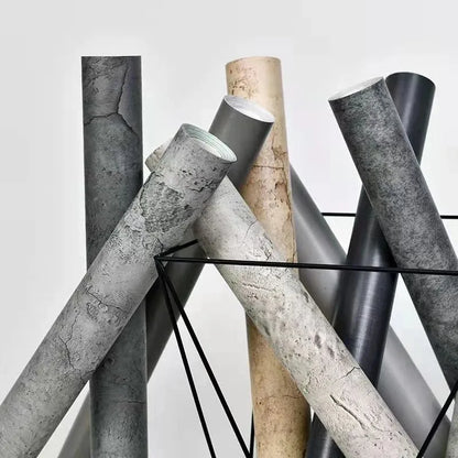 40cm PVC Dark Gray Waterproof Industrial Style Self-adhesive Wallpaper Library Living Room Bedroom Wall Renovation Vinyl Sticker