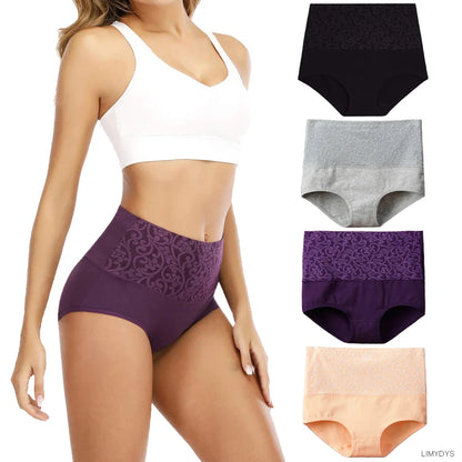 Underwear for Women Cotton High Waist Panties Tummy Control Briefs Ladies Panty Full Coverage Female Lingerie Stretch Underpants.