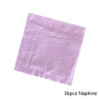 Purple Gold Party Paper Cup Plate Straw For Birthday Carnival Kids Favors Wedding Decor Disposable Tableware Party Supplies.