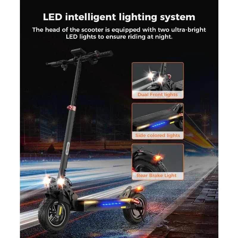 ISCOOTER IX4 Electric scooter 800W motor 48V15AH lithium battery, 10-inch off-road tires, adult foldable electric scooters.