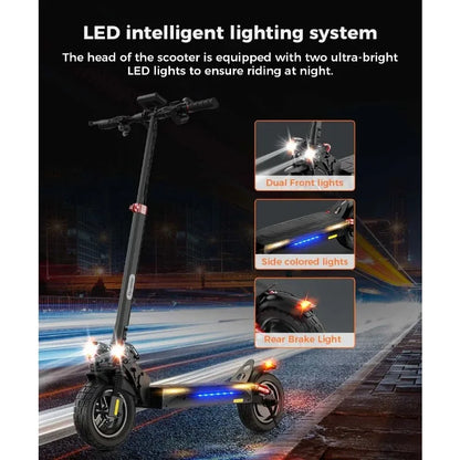 ISCOOTER IX4 Electric scooter 800W motor 48V15AH lithium battery, 10-inch off-road tires, adult foldable electric scooters.