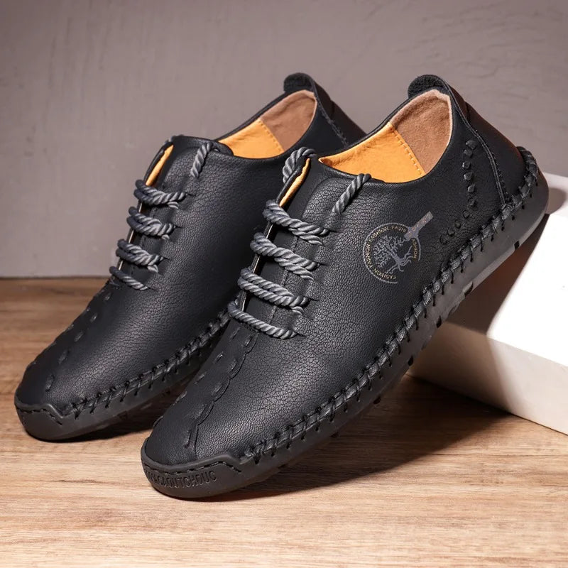 Mens Casual Shoes Sneakers Men Leather Handmade Shoes Comfortable High Quality Loafers for Men Fashion Walking ShoesPlus Size.