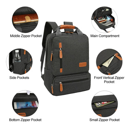 3pcs Backpack Set Women Men Laptop Backpack Shoulder Bag Small Pocket for Travel School Business Work College Fit Up to 14.5inch.