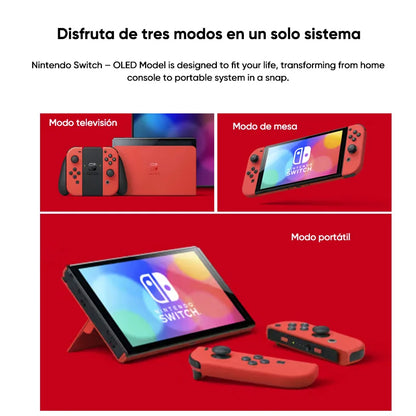 Nintendo Switch OLED Model 7 Inch Screen Joy‑Con Handle Enhanced Audio Adjustable Console Stable TV Mode Video Game.