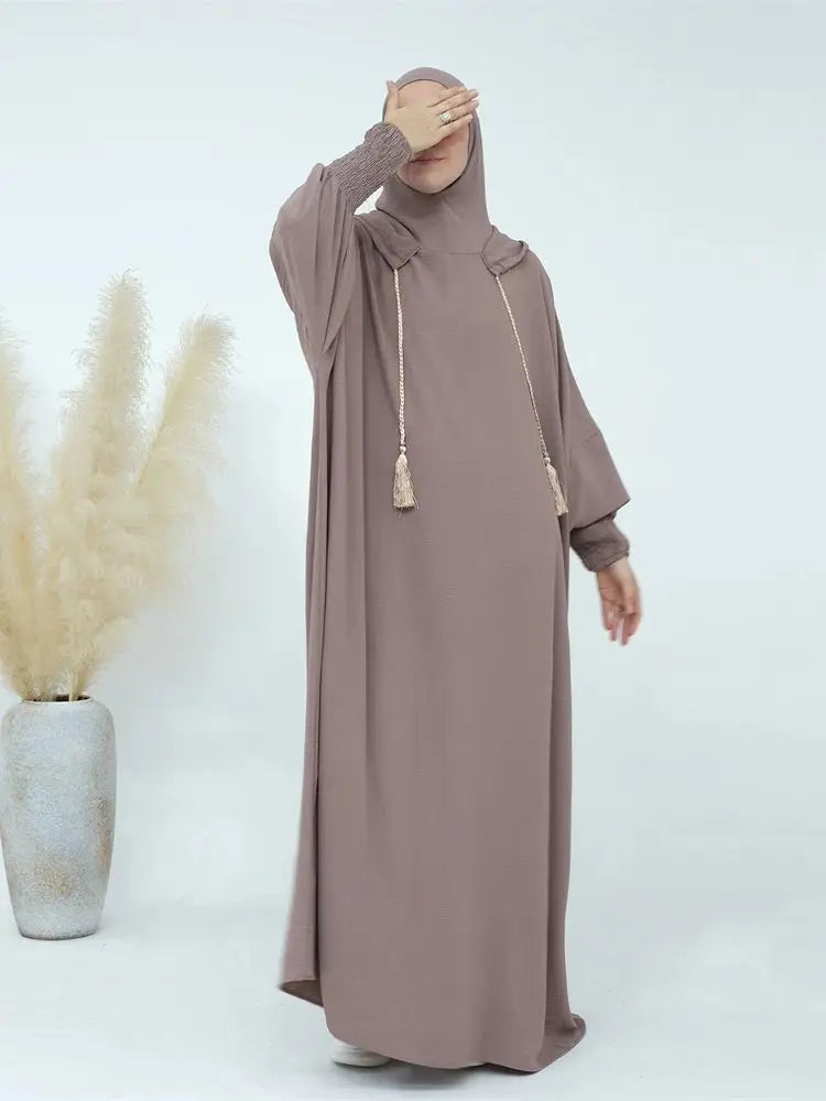 Ramadan Eid Dubai Linen Khimar Abaya Damen Muslim Modal Hijab Dress Kaftan Abayas For Women Kebaya Robe Femme Musulmane.