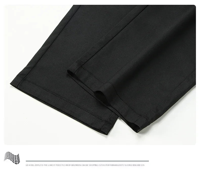 Thin Men Bamboo Summer Pants Casual High Quality Business Classic Fashion Stretch Slim Formal Straight Trousers Black Gray Khaki