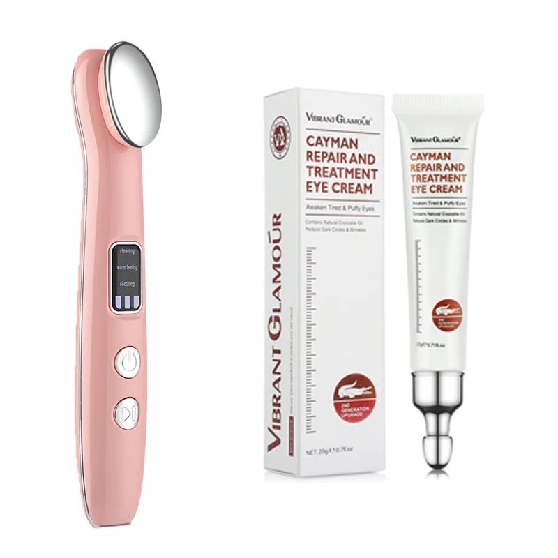 Rechargeable Eye Massager Wand  Vibration Eye Massage Tool Eye Lifting Massager Hot Compress Eye Beauty Device for Dark Circles.