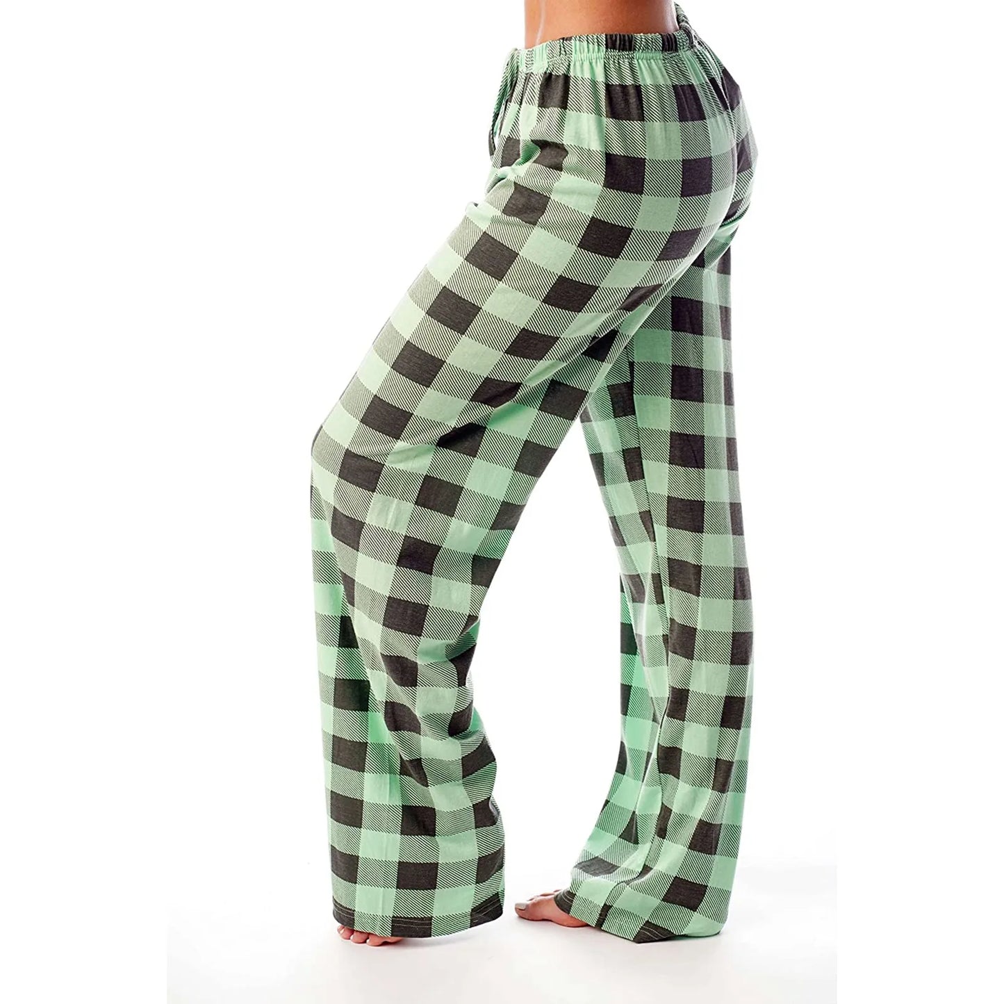 Frauen Weihnachten Pyjama Hosen Herbst Winter Plaid Gedruckt Hosen Mode Lässig Breite Bein Hosen Kleidung Streetwear