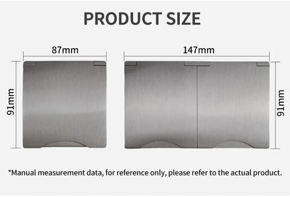 Wandmontage 1 Gang 2 Gang 8 mm Edelstahl-Panel-Buchse 13 A Schalter Computersteckdose Telefonsteckdose Thai US UK EU Frankreich.