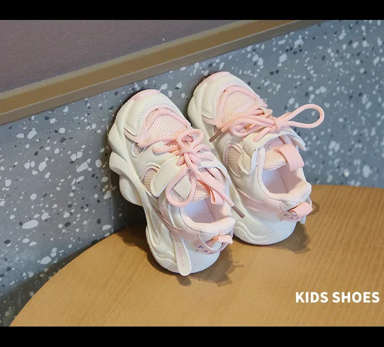 Girl Child Sport Shoe 2024 Spring Mesh Breathable Toddlers School Running Sneakers Fashion Non-slip Kids Boys Basketball Shoes.