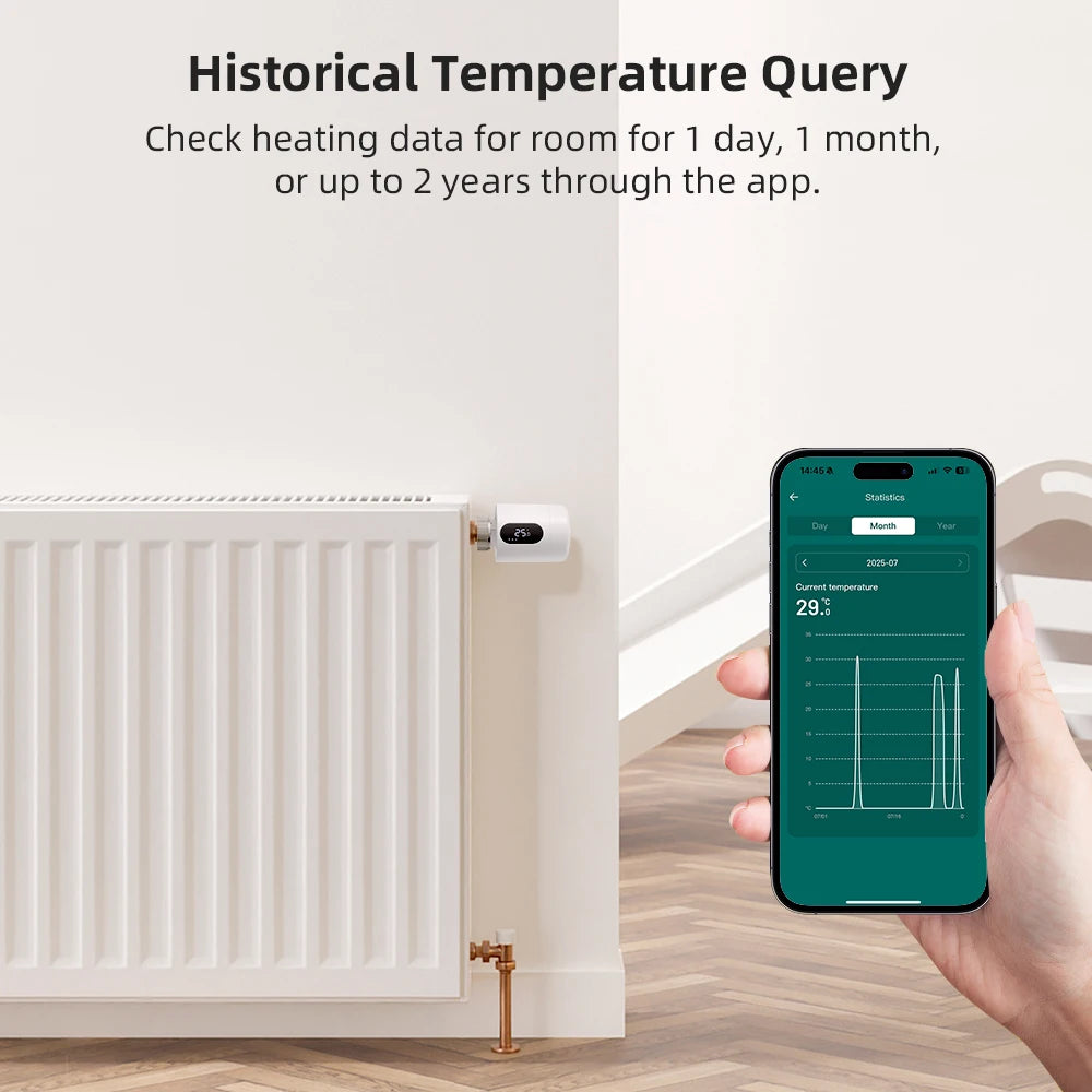 AVATTO 1~6PCS Tuya ZigBee TRV Thermostatic Valve,Smart Thermostat Radiator Actuator With Ambient Light,Alexa Google Home Alice.