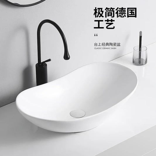 Arbeits platte Waschbecken Seite Entwässerung Keramik Waschbecken Balkon Waschbecken Kunst becken Einzel becken quadratischer Kreis