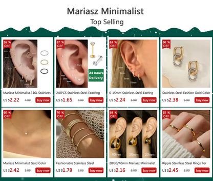 Mariasz Minimalist 316L Stainless Steel Classic Nose Ring for Men Women Hoop Earrings Septum Helix Ear Piercing Jewelry 18G.