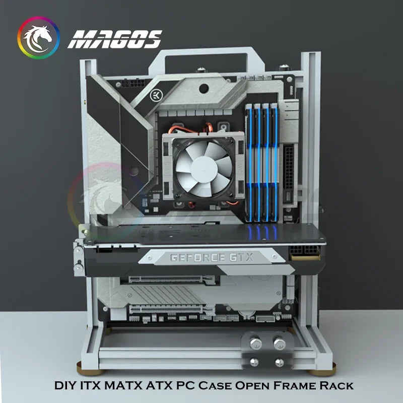 DIY Gamers Cabinet MOD ITX MATX PC Case Open Frame Aluminum Creative ATX Tower Desktop Gaming Computer Chassis Rack.