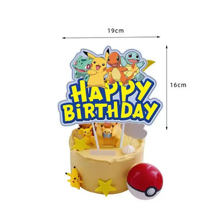 Pokemon Thema Geburtstag Party Dekoration Lieferungen Cartoon Pokemon Gehen Geschirr Tassen Teller Pikachu Ballon Für Baby Dusche Gefälligkeiten