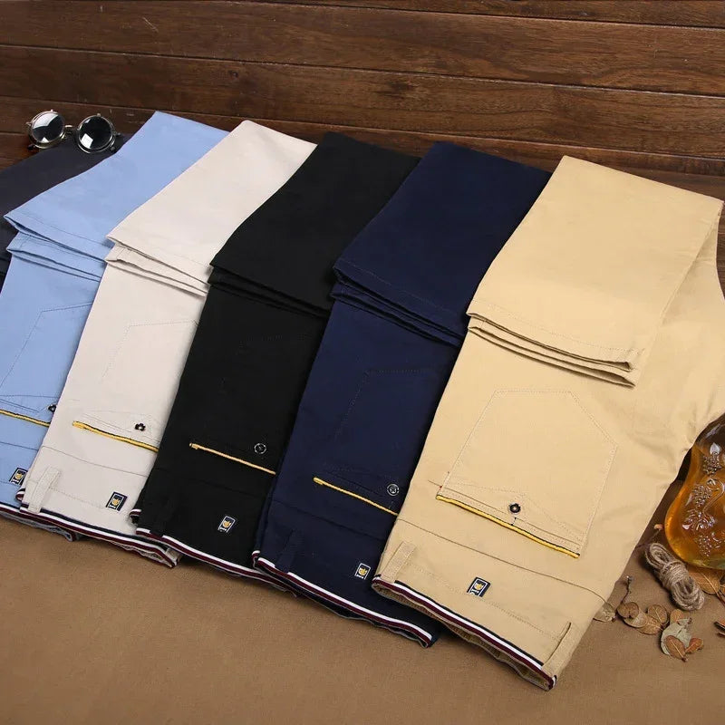 Classic Style Men Spring Summer Thin Casual Pants Fashion Business Cotton Solid Color Office Trousers High Quality Men Trousers.