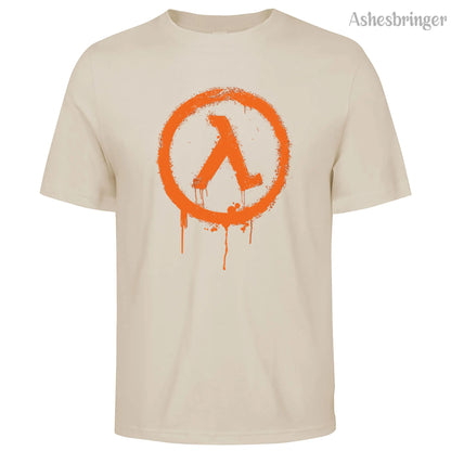 Men's Cotton Crew Neck Half Life Graphic Print T-Shirt Street Casual Style Tops For Men and Women.