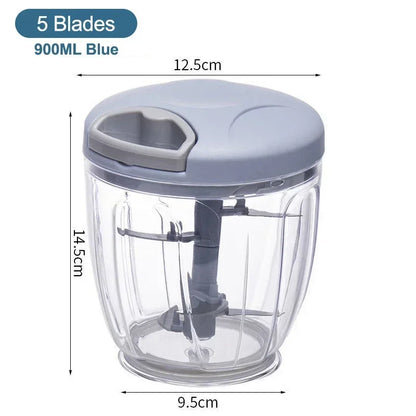 Manual Meat Mincer 500/900ML Garlic Chopper Kitchen Cooking Accessories Vegetable Onion Cutter Rotate Garlic Press Crusher