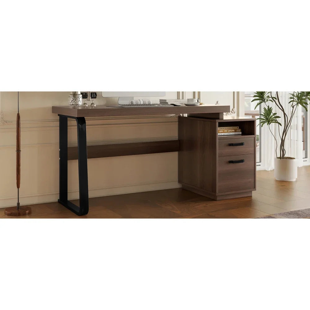 Moderner Schreibtisch mit integriertem MDF-Desktop, geräuschloser Schublade, ideal für Heimbüro und Arbeitszimmer, praktischer Arbeitsplatz