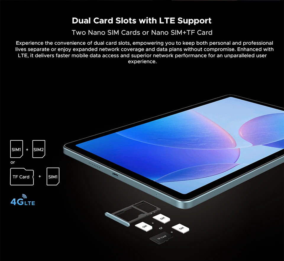 DOOGEE Tab E3 Tablet 11" Screen Android 15 Gemini AI 7.5mm Ultra-thin 32GB (8+24) 256GB Dual Speakers 8800mAh Battery Smart Pad