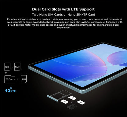 DOOGEE Tab E3 Tablet 11" Screen Android 15 Gemini AI 7.5mm Ultra-thin 32GB (8+24) 256GB Dual Speakers 8800mAh Battery Smart Pad