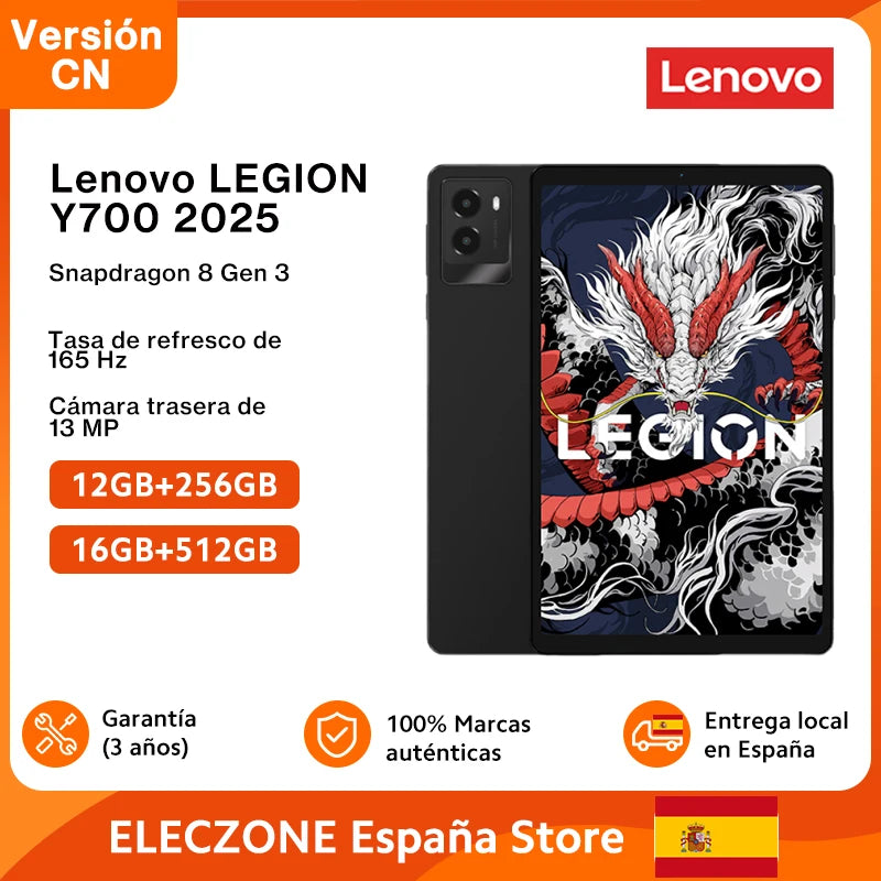 CN Version Lenovo LEGION Y700 2025 Gaming Tablet Game Mode Snapdragon 8 Gen 3 8.8" 165Hz Display 6550mAh Battery 68W Charging 13MP Camera.