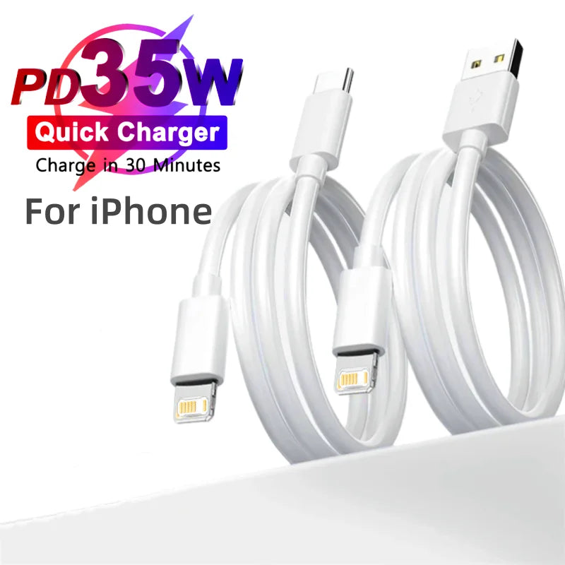 PD 35W USB Cable For iPhone 14 13 12 11 Pro Max 7 8 14 Plus XS XR Fast Charging USB C Cable Charger Date Wire Accessories.