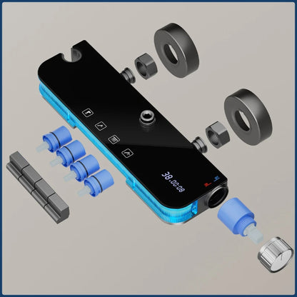 Smart Digital Rainlfall Bathroom Shower Set Temperature Display Bathroom Shower Faucet Set Grey Shower System with Ambient Light