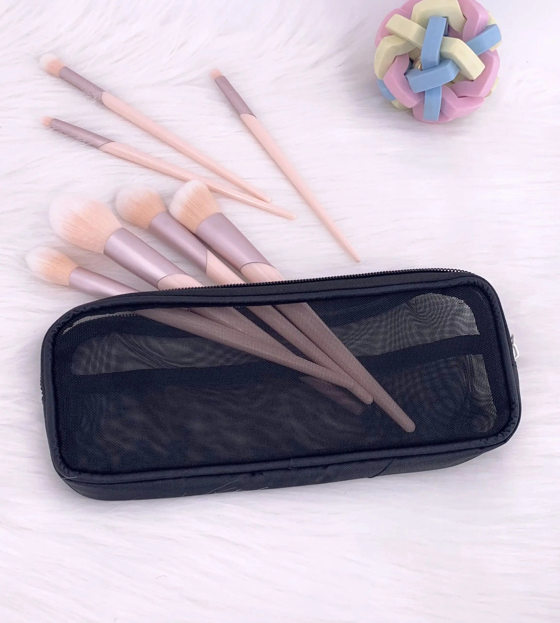 1 Pc Stand Cosmetic Bag for Women Clear Zipper Makeup Bag Travel Female Makeup Brush Holder Organizer Toiletry Bag.