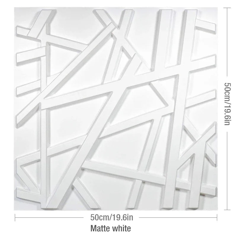 12pcs 50cm 3D wall panel Geometric lines 3D wall sticker wallpaper mural diamond design decor tile 3D mold 90's aesthetic room