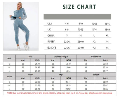 Seamless Yoga Set Gym Clothes Women's Sportswear Yoga Suits Women Fitness Set Tracksuits Sports Outfits Long Sleeve Gym Leggings.