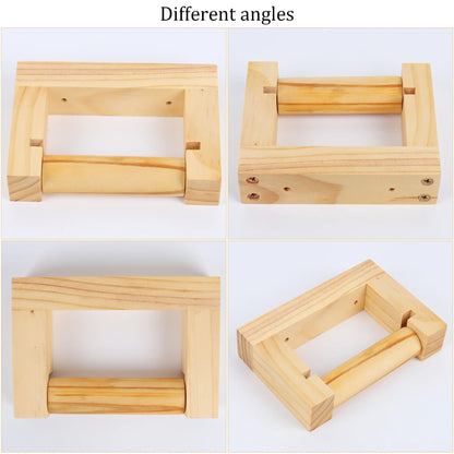 Nagel freier quadratischer Toiletten papier halter aus Holz Bad zubehör Hardware Papier handtuch halter Küchen rolle Papier halter