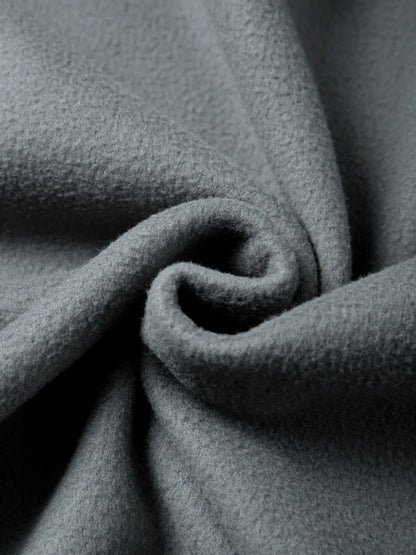 Autumn Winter Polar Fleece Warm Hooded Jacket Mens Full-Zip Up Windproof Hooded Coat Outdoor Loose Casual Fleece Sweatshirt