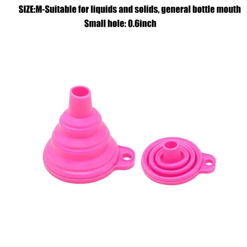 Kitchen Silicone Funnel  Foldable Funnel for Filling Water Bottle With Liquid Transfer Portable Oil Pot Funnel Kitchen Gadgets.