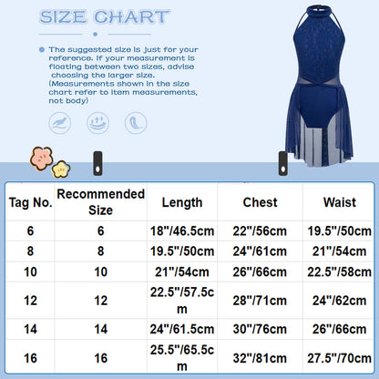 Mädchen Ballett Gymnastik Trikot lyrischen Tanz kleid ärmellose florale Spitze Tutu Tanz kleidung für Eiskunstlauf Bühnen performance.