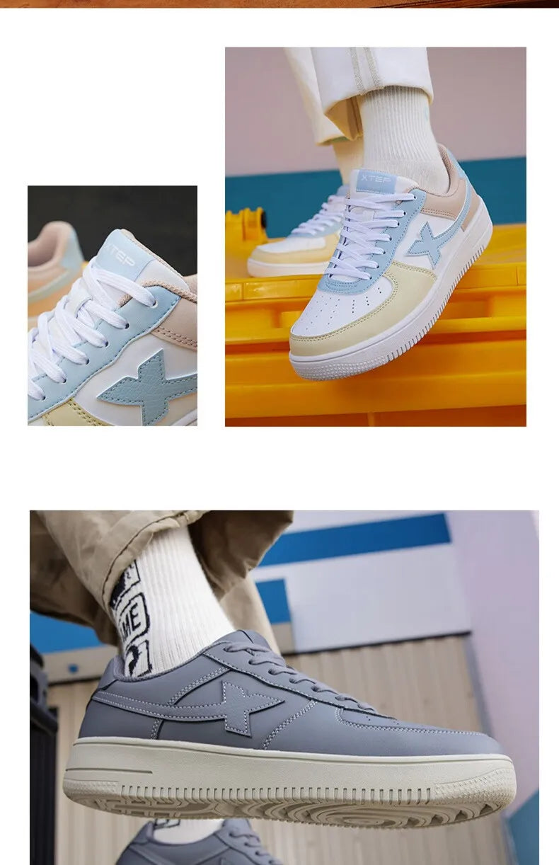 Xtep Skateboarding Shoes Non-Slip Wear-Resistant Casual White Couple Skate Sneakers Male Female Luxury Brand Shoes 881219319851