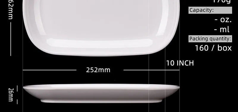 Rectangle Melamine Breakfast Plate Meal Dish Trays Imitation Porcelain Dessret Snack Dishes to Eat Kitchen Tableware 8-10 Inch.
