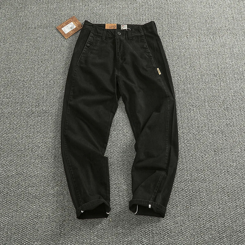 Spring And Autumn New American Retro 100% Cotton Multi-pocketed Washed Old Straight Casual Pants Loose Fashion Cargo Trousers