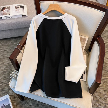 175kg plus size Damen büste Frühling Herbst lockeres Oberteil Rundhals bedrucktes Langarm-Sweatshirt 4xl 5xl 6xl 7xl 8xl 9xl.