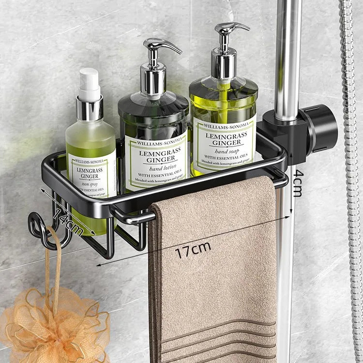 Nicht perforiertes mehrschichtiges Lagerregal für das Badezimmer. Badezimmerregal. Toilettenraum-Duschregal aus Aluminium