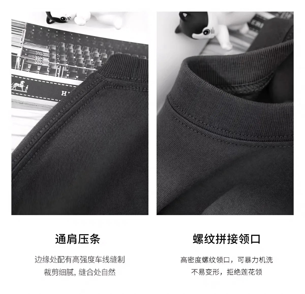 300gsm Heavy Weight Cotton T-shirt Long-sleeved T-shirt for Men Women Pure White Men's Blank Shirt Wholesale.