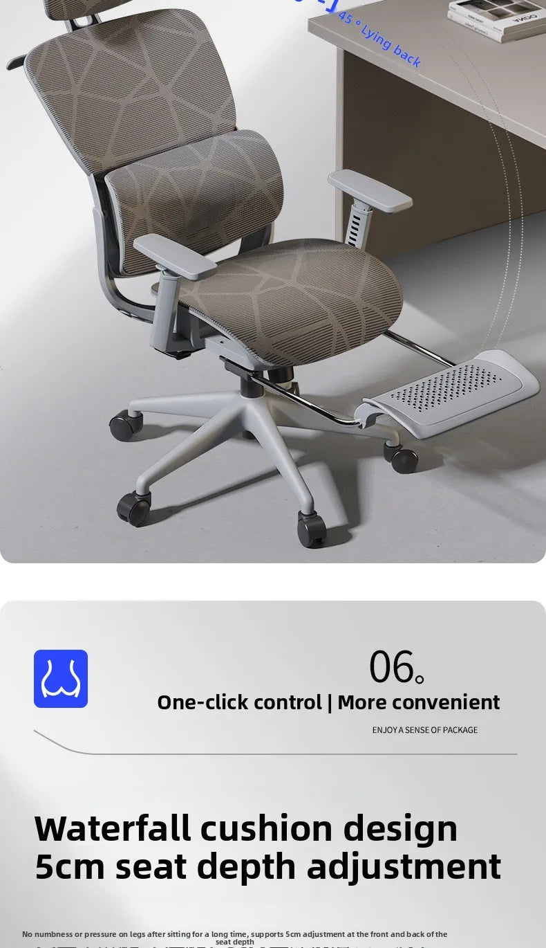 Ergonomischer Stuhl Heimcomputerstuhl Bequemer sitzender Bürostuhl Rücksitz Arbeitszimmer Schreibtisch E-Sport-Studienstuhl