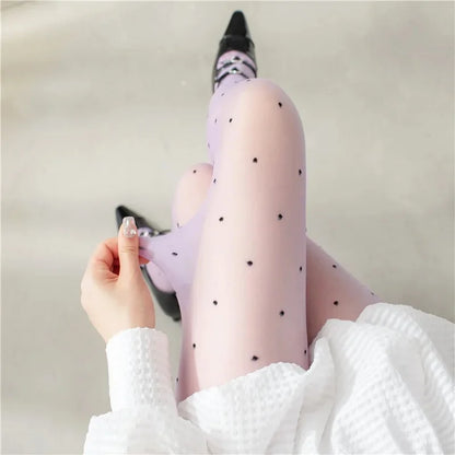 Sexy Blue Butterfly Net Stockings Women's Long Tube Socks Invisible Sweat Absorbent Polka Dot Design Pure Desire Stockings