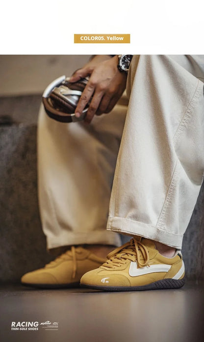 Maden Unisex Summer Vintage Patchwork Racing Shoes Breathable German Trainers Sneakers Thin Sole Casual Lace-Up Sporty Shoes