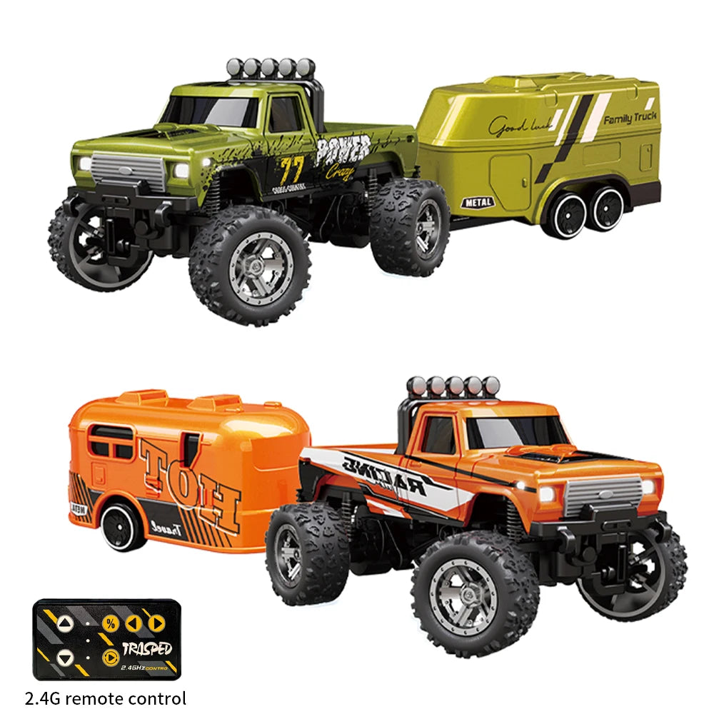 RC 1/64 Speed Mini Off-Road Climbing Car Alloy Cool Appearance Light Shock Absorption With LED Light Toy For Children's Gift.