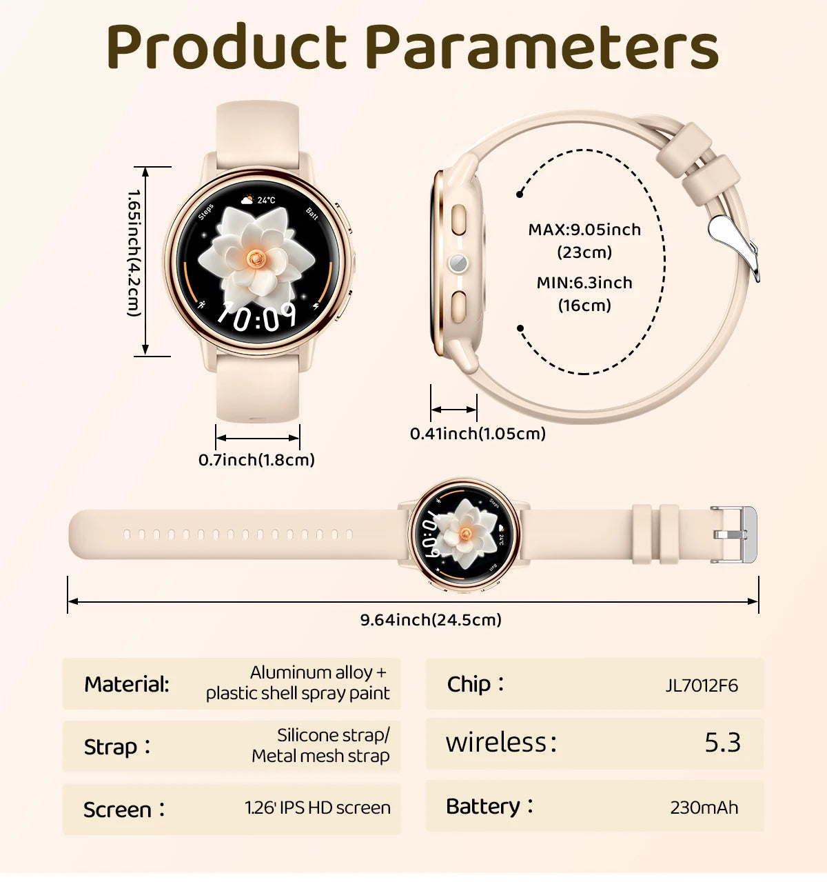 LIGE 2025 New 1.26 inch Screen Smart Watch Women IP68 Waterproof Sports Women’s Health Monitor Watches Bluetooth Call Smartwatch